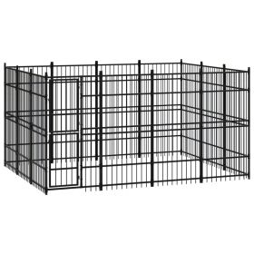 Outdoor Dog Kennel Steel 119 ft¬≤