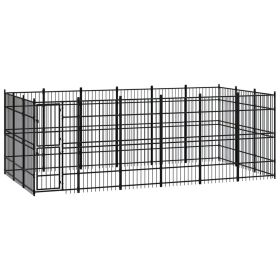 Outdoor Dog Kennel Steel 178.6 ft¬≤