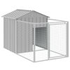 Dog House with Roof Light Gray 46.1"x400.4"x48.4" Galvanized Steel