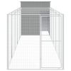 Dog House with Run Light Gray 65"x259.4"x71.3" Galvanized Steel