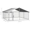 Outdoor Dog Kennel with Roof 118.1"x118.1"x59.1"