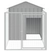 Dog House with Run Light Gray 46.1"x79.1"x48.4" Galvanized Steel