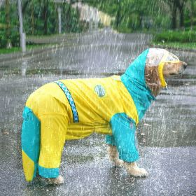 Waterproof All-inclusive Rainy Clothes (Option: Yellow And Green Stitching-4XL)