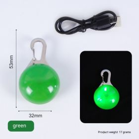 Pet Supplies Rechargeable LED Night Travel Anti-lost Warning Light Pendant (Option: Green Light-Blister Packaging)