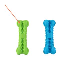 Pet Dog Silicone Bone Toothbrush Toy (Option: Cyan)