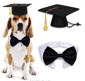 Dog Tassel Doctorial Hat Party Supplies Pet Hat (Option: Doctorial Hat Bow Tie No 2-S)