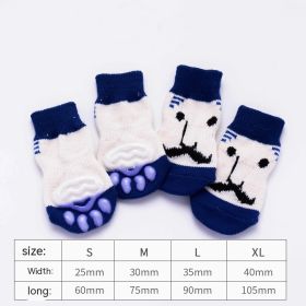 Dog Socks Booties Cat Shoes Anti-scratch (Option: La Barbe Bleue-L)