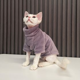 Thick German Mink Velvet Warm Bottoming Comfortable Cat Dog Clothes (Option: Taro Purple-S Recommended 150 Kg 200 Kg)