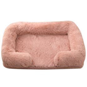 Doghouse Cathouse Plush Round Pet Bed (Option: M27 Leather Pink-XXL Contains Inner Sleeve)