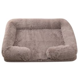 Plush Round Pet Bed Dog Bed Winter (Option: M27 Beige Brown-S No Inner Sleeve)