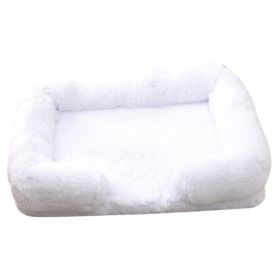 Plush Round Pet Bed Dog Bed Winter (Option: M27 White-XXL Without Inner Sleeve)