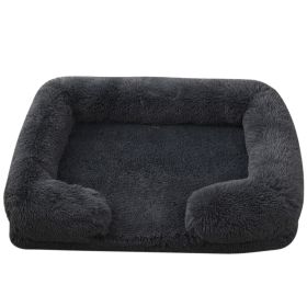 Plush Round Pet Bed Dog Bed Winter (Option: M27 Dark Gray-S No Inner Sleeve)