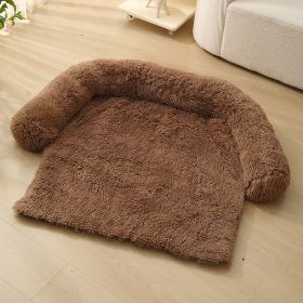 Pet Dog Plush Winter Warm Sofa Cushion (Option: Round Detachable Khaki-XL)