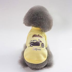 Dog Winter Pet Clothes Brushed Hoody (Option: Motorcycle Sweater Yellow-XXL)