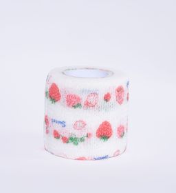 Printed Bandage Pet Out Anti-dirty Adhesive Bandage Non-woven Elastic Bandage (Option: Strawberry-50X45MM)