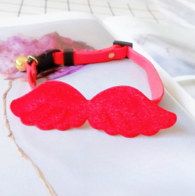 Dogcat Collar Bell Angel Wings Adjustable Collar (Option: Red-M Code)