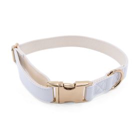 Pet Collar Metal Buckle High Quality All-match (Option: Milky White Golden Necklace-L)