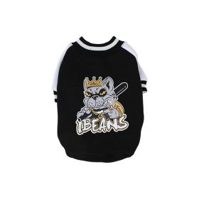 Fleece-lined Warm Baseball Shirt Pet Clothes (Option: Black-XXL)