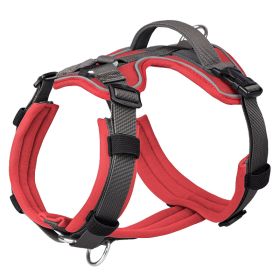 Breathable Reflective Explosion-proof Vest Dog Harness (Option: Red-L)