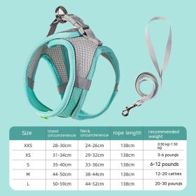 Hand Holding Rope Pet Dog Breast Strap Summer Breathable (Option: Green-M)