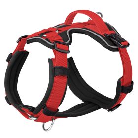 Breathable Reflective Explosion-proof Vest Dog Harness (Option: Black Red-XL)